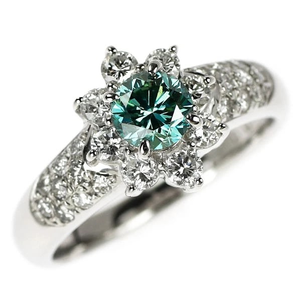 PT900 TREAT BLUE DIAMOND RING: Pt900 treat blue diamond ring Brand: None Type/Style: Ring Material: Metal Purity 900, Metal Platinum, Main Stone/Creation Natural Color: Platinum Size: 6.75 - 7 US Accessories: None