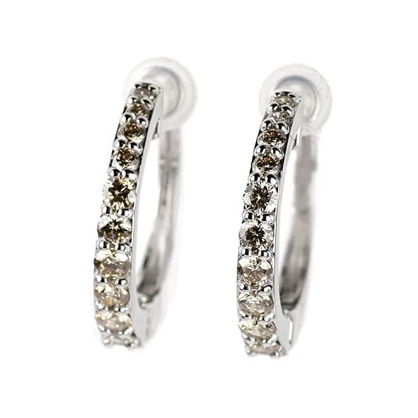 PT950 DIAMOND HOOP EARRING: Pt950 diamond hoop earring Brand: None Type/Style: earring Material: Metal Purity 950, Metal Platinum, Main Stone/Creation Natural Color: None Size: Length/Width/Diameter19.7 Accessories: