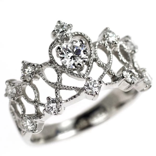 PT900 DIAMOND RING: Pt900 diamond ring Brand: None Type/Style: Ring Material: Metal Purity None, Metal Pt900, Main Stone/Creation Natural Color: None Size: 4.75 - 5 US Accessories: None Accessories Notice: When