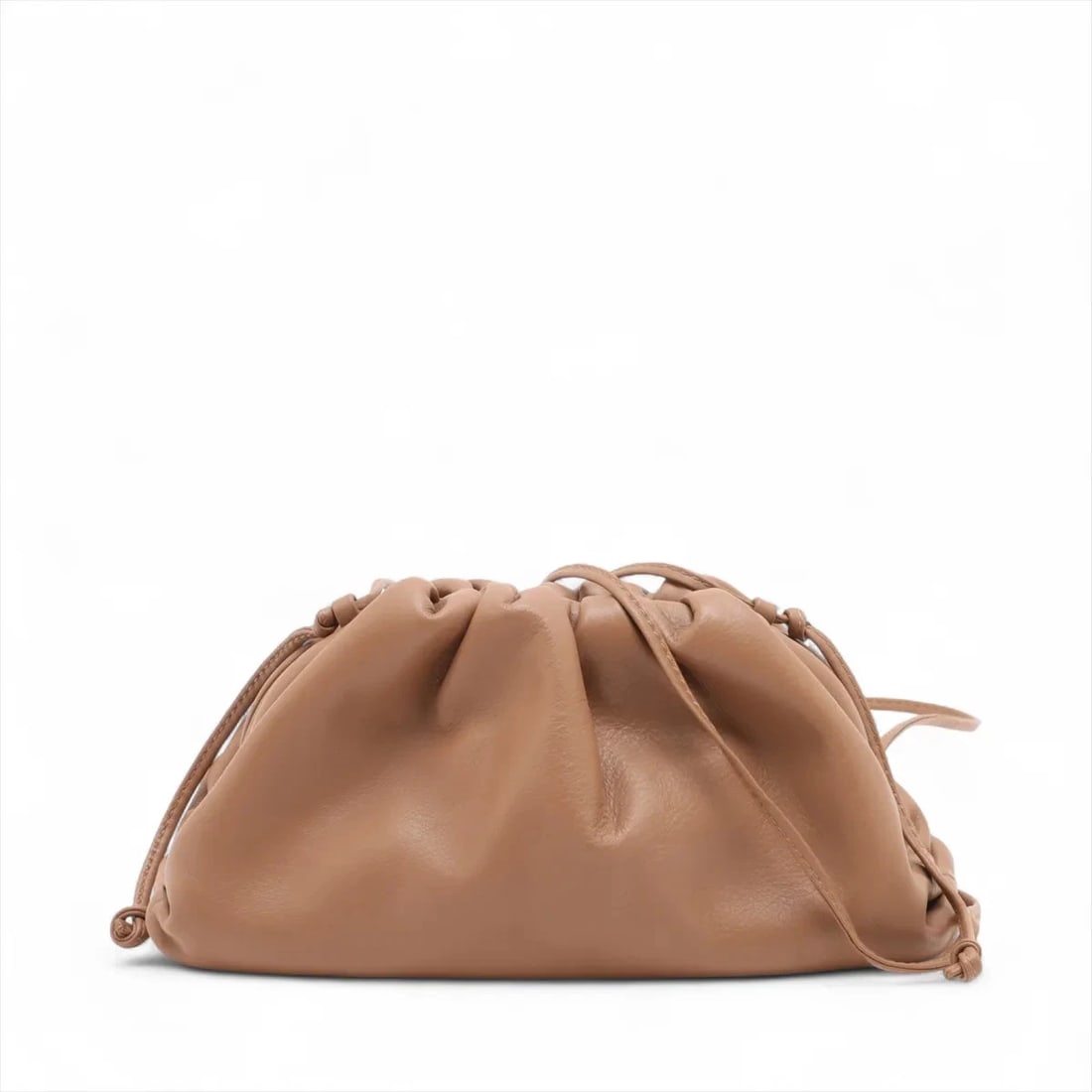 BOTTEGA VENETA MINI THE POUCH LEATHER SHOULDER BAG: Bottega Veneta Mini The Pouch Leather Shoulder bag Brand: Bottega Veneta Type: Shoulder bag Material: Leather Color: Brown Size: Height:3.9inch Length:8.9inch Depth:3.0inch Shoulder height:25.4inc