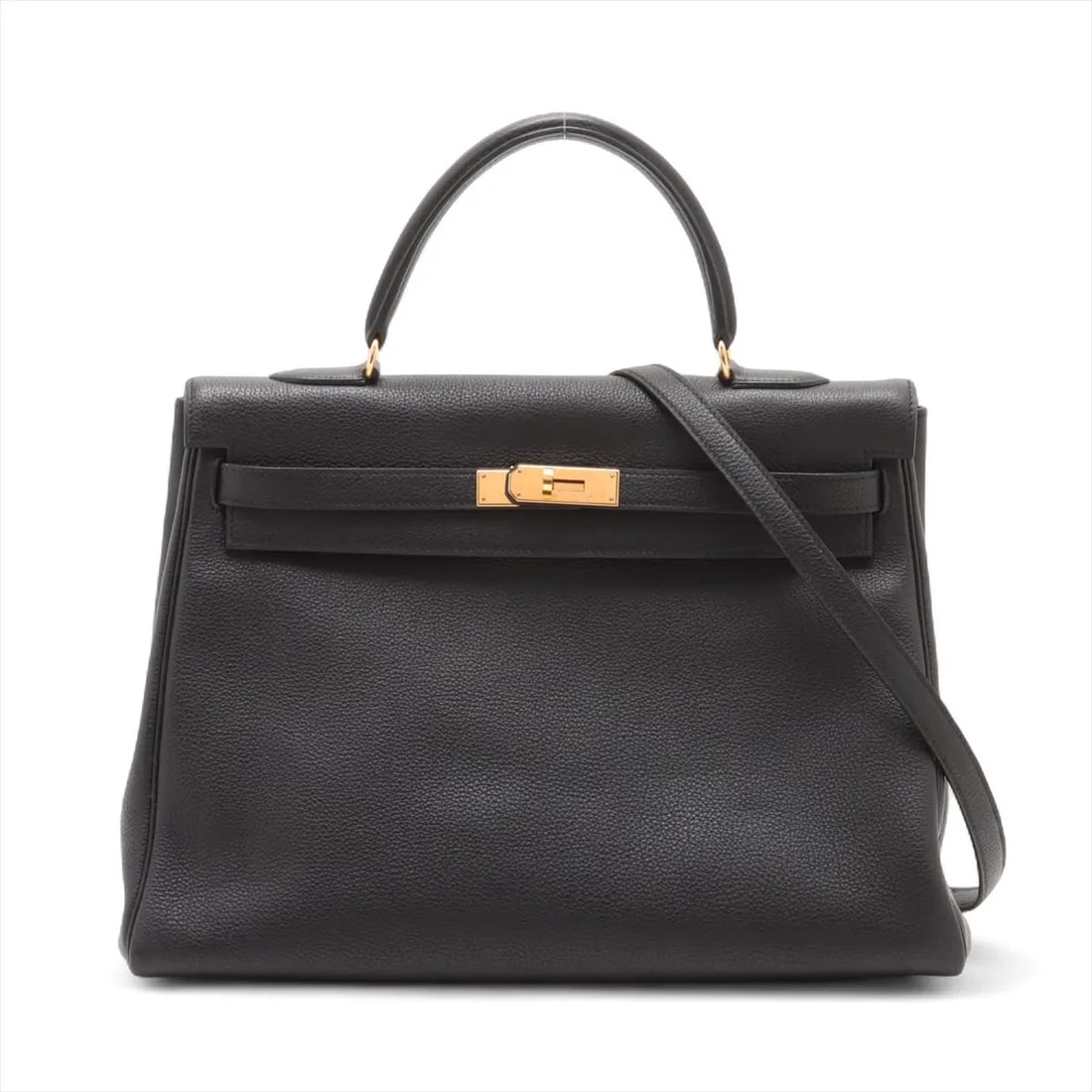 Hermes KELLY 35 LE TOURNAY TOGO BLACK GOLD: Hermes Kelly 35 Le Tournay Togo Black Gold Brand: Hermes Type: Hand bag Material: Togo Color: Black Size: Height:9.4inch Length:13.8inch Depth:5.1inch Handle height:4.1inch Shoulder height:17.5inc