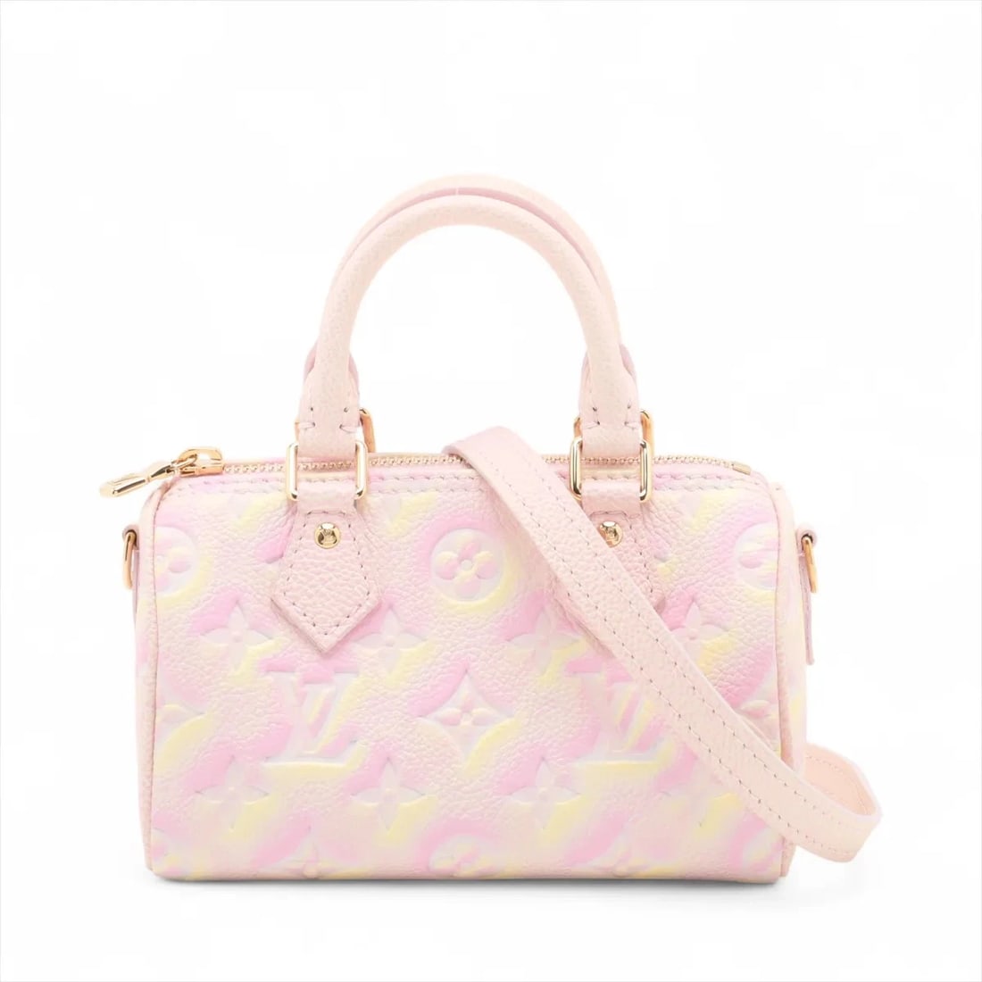 LOUIS VUITTON SUMMER STARDUST NANO SPEEDY PINK: Louis Vuitton summer Stardust Nano Speedy Pink Brand: Louis Vuitton Type: Hand bag Material: None Color: Pink Size: Height:3.9inch Length:6.7inch Depth:3.1inch Handle height:2.6inch Shoulder heigh