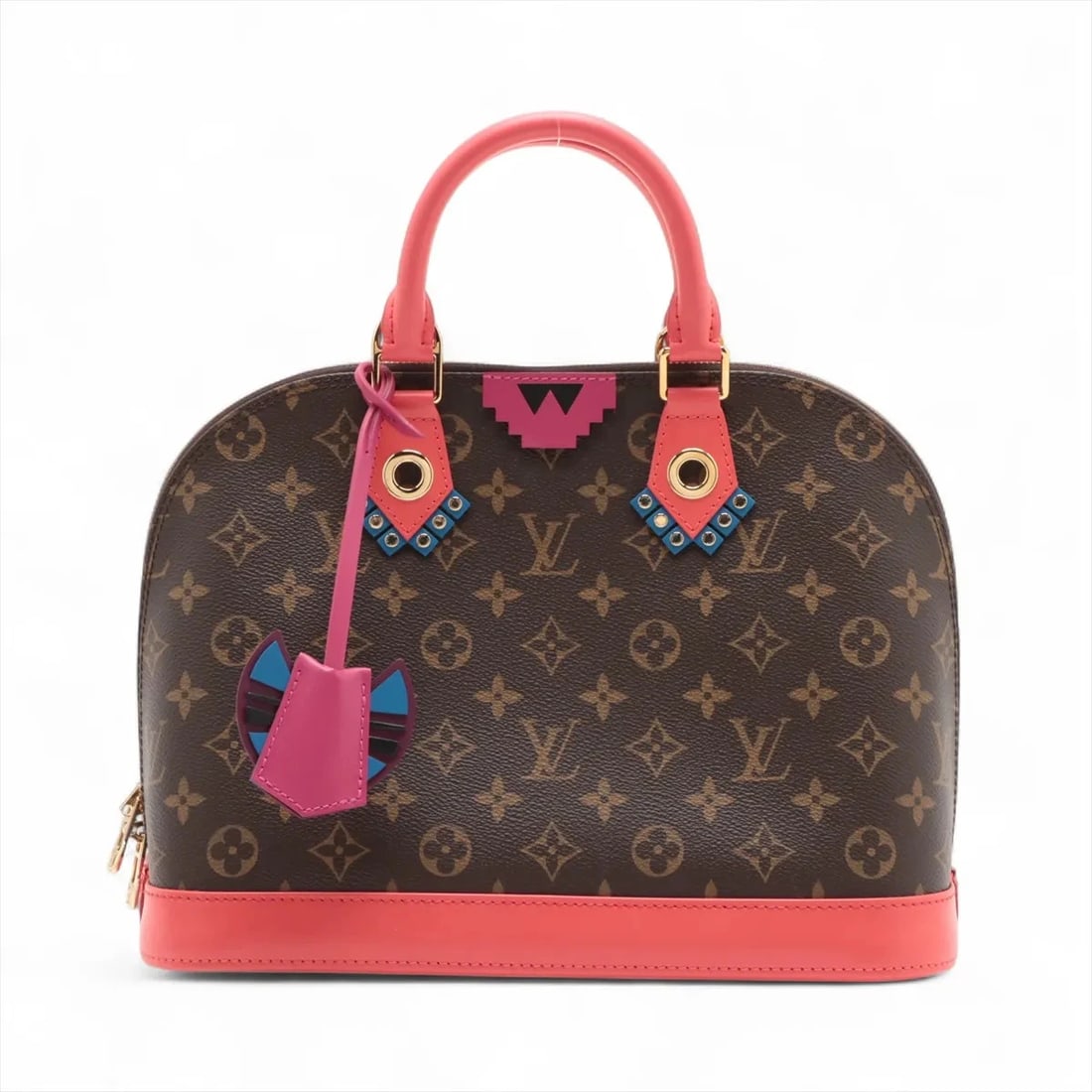 LOUIS VUITTON MONOGRAM TOTEM ALMA: Louis Vuitton Monogram Totem Alma Brand: Louis Vuitton Type: Hand bag Material: Monogram Color: Brown Size: Height:9.1inch Length:12.2inch Depth:5.9inch Handle height:3.5inch Accessories: None