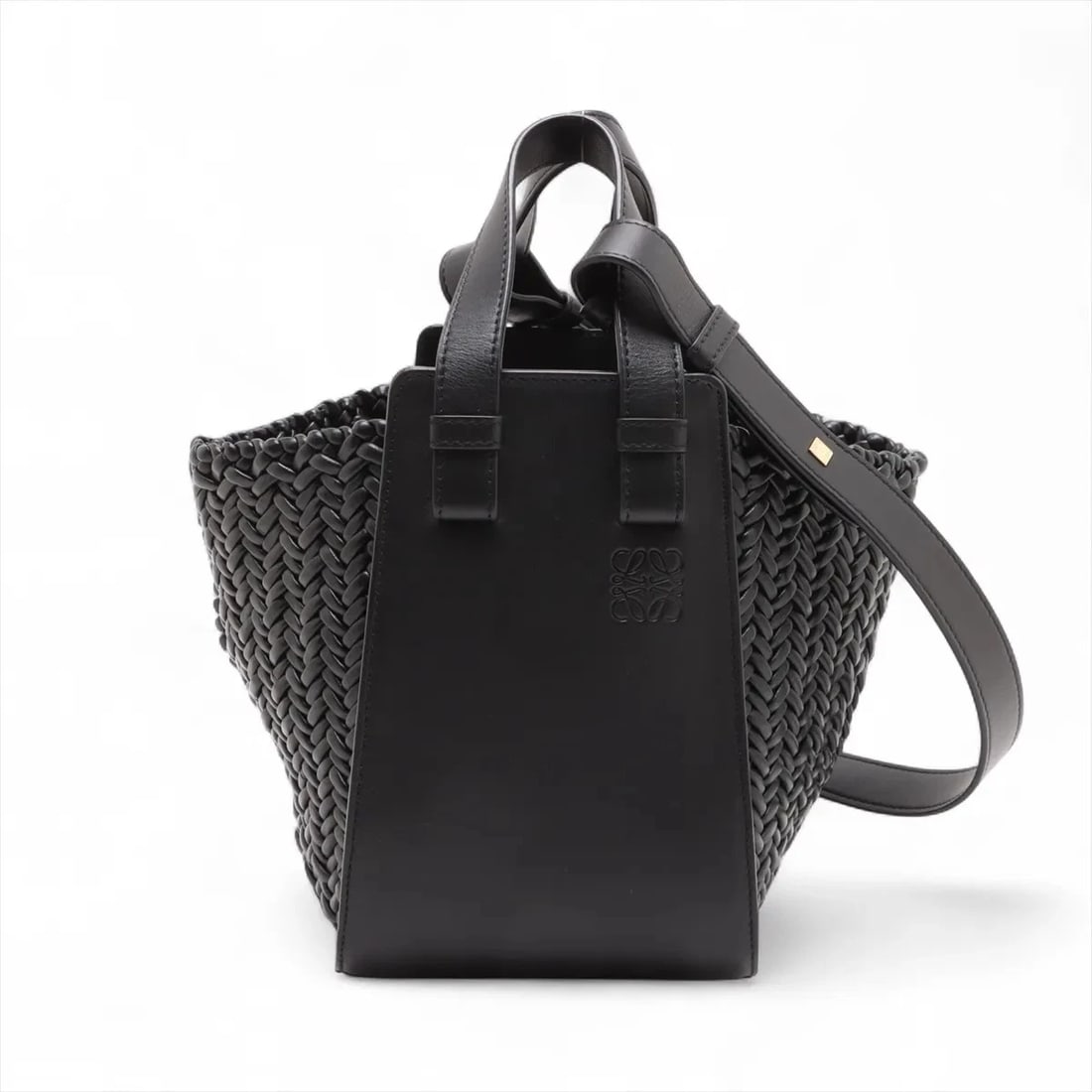 LOEWE HAMMOCK LEATHER 2 WAY HANDBAG BLACK (1 of 8)