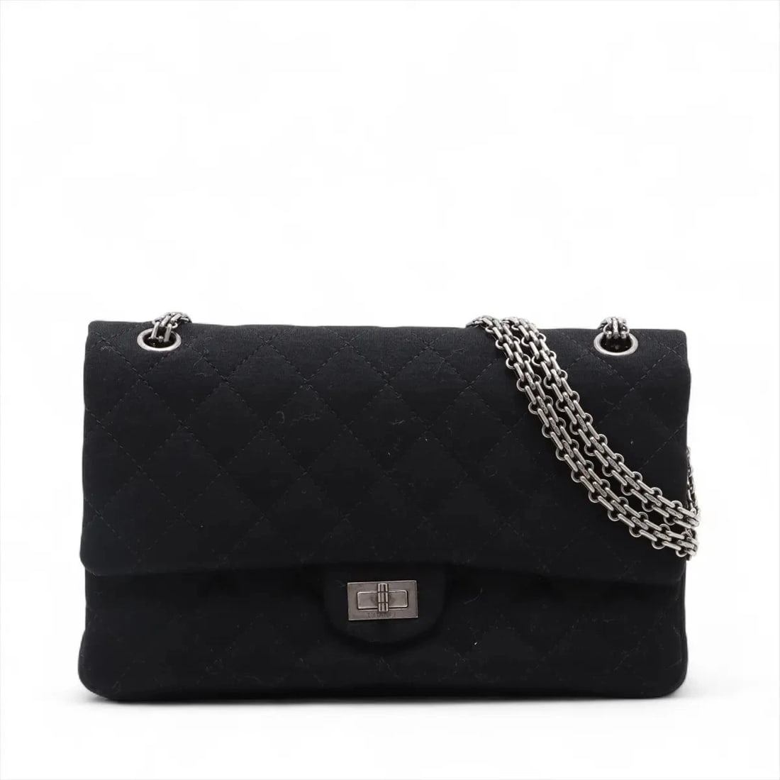 CHANEL MATELASSE LARGE COTTON DOUBLE FLAP DOUBLE CHAIN BAG (1 of 6)