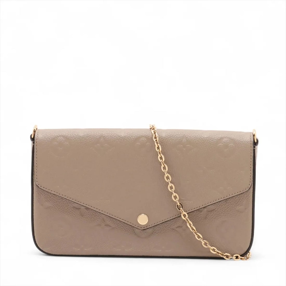 LOUIS VUITTON MONOGRAM EMPREINTE POCHETTE BEIGE: Louis Vuitton monogram empreinte Pochette Beige Brand: Louis Vuitton Type: Shoulder bag Material: None Color: Beige Size: Height:4.9inch Length:8.5inch Depth:1.2inch Shoulder height:21.9inch Acce