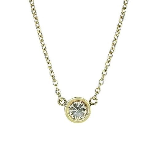 TIFFANY & CO. PERETTI DIAMOND NECKLACE: Tiffany & Co. Peretti Diamond Necklace Brand: Tiffany & Co. Type/Style: Necklace Material: Metal Purity K18, Metal Yellow Gold, Main Stone/Creation Natural Color: Yellow Gold Size: Chain Length: A