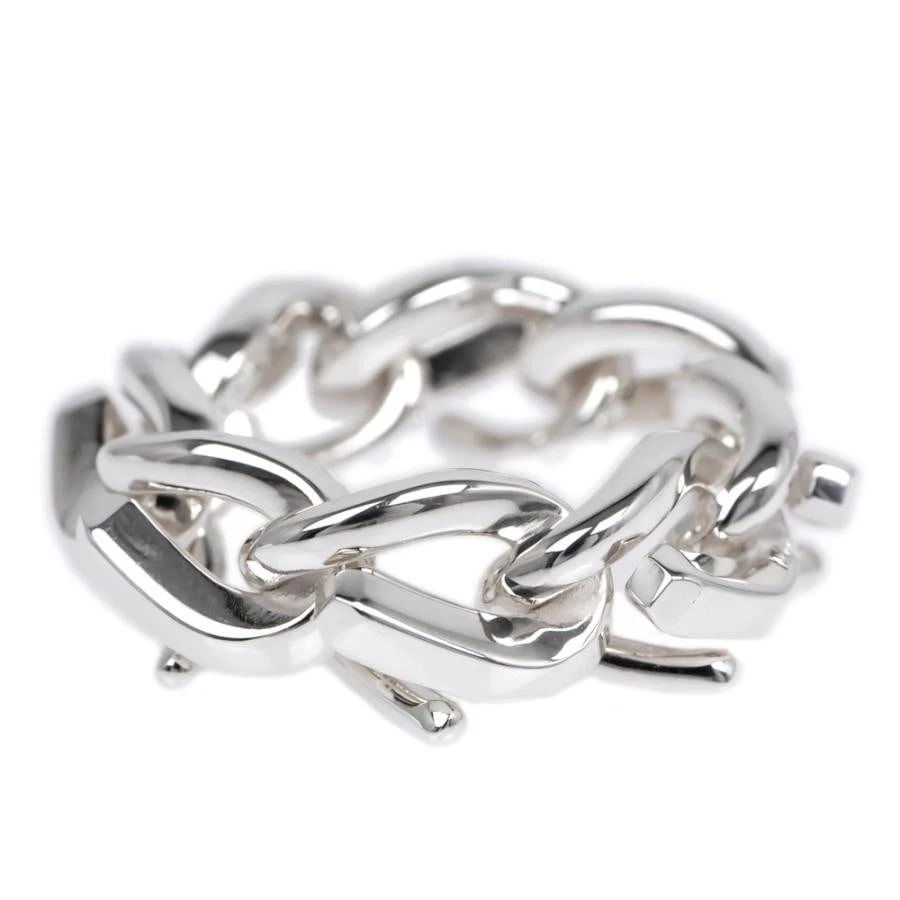 TIFFANY & CO. FORGE LINK 925 SILVER UNISEX RING: Tiffany & Co. Forge Link 925 Silver Unisex Ring Brand: Tiffany & Co. Type/Style: Ring Material: Metal Purity 925, Metal Silver, Color: Silver Size: US 5 Accessories: None Accessories Notic