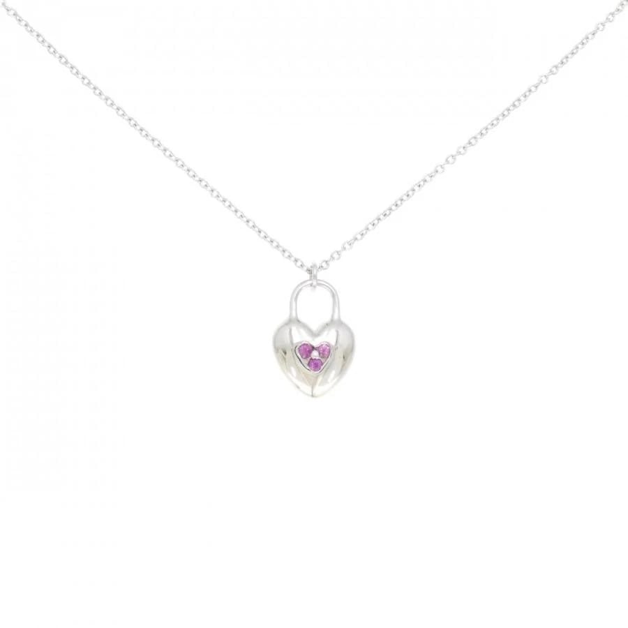 TIFFANY & CO. HEART LOCK MINI SAPPHIRE NECKLACE: Tiffany & Co. Heart Lock Mini Sapphire Necklace Brand: Tiffany & Co. Type/Style: Necklace Material: Metal Purity 750, Metal White Gold, Main Stone/Creation Natural Color: White Gold Size: 41cmActu