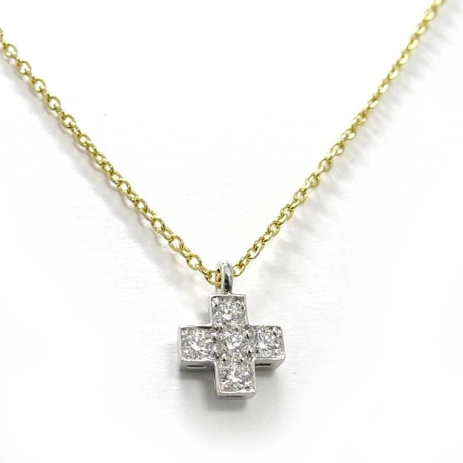 TIFFANY & CO. CROSS K18YG PT950 DIAMOND NECKLACE: Tiffany & Co. Cross K18YG Pt950 Diamond Necklace Brand: Tiffany & Co. Type/Style: Necklace Material: Metal Purity K18/ Pt950, Metal Yellow Gold / Platinum, Main Stone/Creation Natural Color: