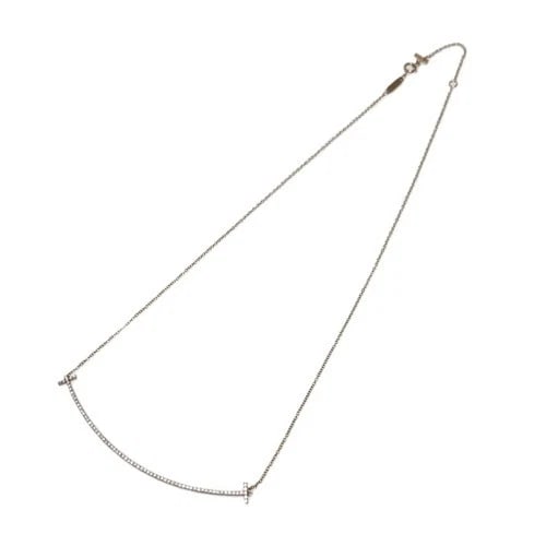 TIFFANY T SMILE NECKLACE LARGE 750: Tiffany T Smile Necklace Large 750 Brand: Tiffany & Co. Type/Style: Necklace Material: Metal Purity Au750, Metal 750PG, Main Stone/Creation Natural Color: PG Size: Total Chain Length: Approx.