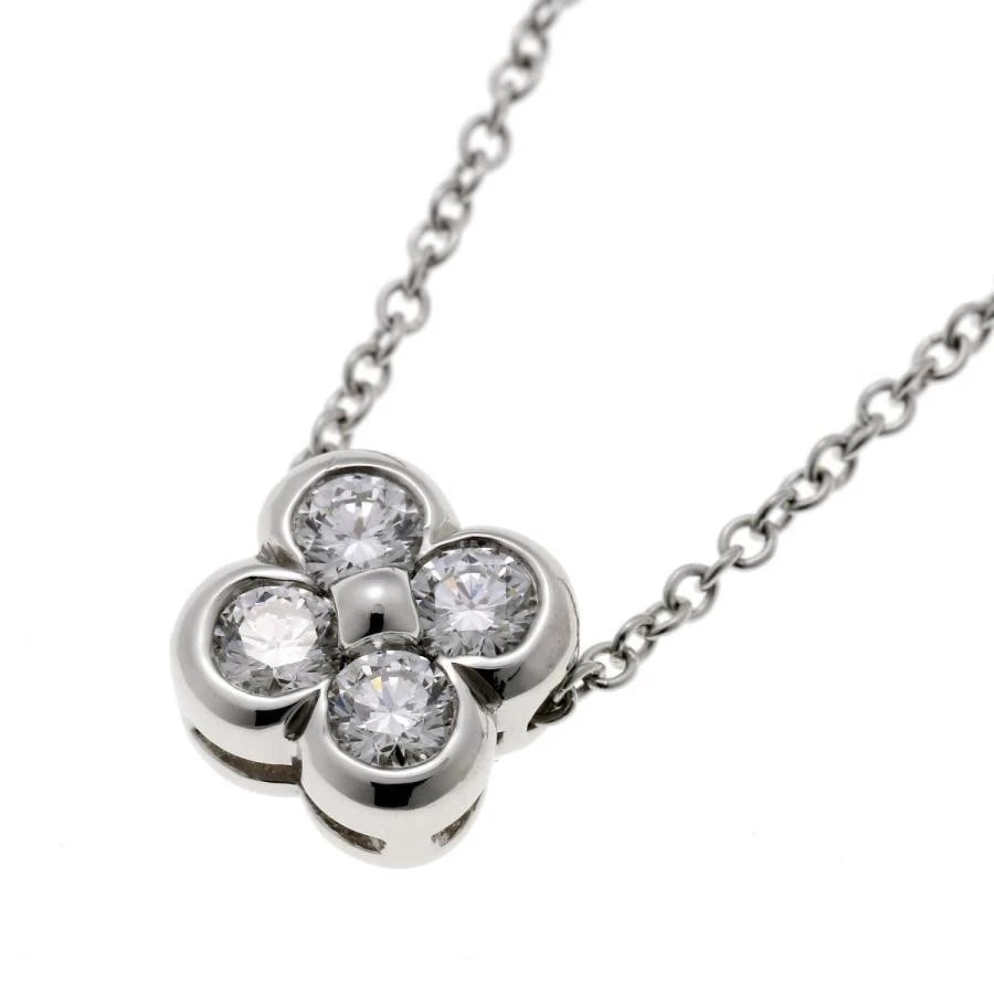 TIFFANY & CO. FLOWER DIAMOND PLATINUM NECKLACE: Tiffany & Co. Flower Diamond Platinum Necklace Brand: Tiffany & Co. Type/Style: Necklace Material: Metal Purity Pt950, Metal Platinum, Main Stone/Creation Natural Color: Platinum Size: Top