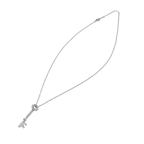 TIFFANY & CO. OVAL KEY NECKLACE PT950: Tiffany & Co. Oval Key Necklace PT950 Brand: Tiffany & Co. Type/Style: Necklace Material: Metal Purity PT950, Metal PT950, Main Stone/Creation Natural Color: Platinum Size: Chain Length: Approx. 4