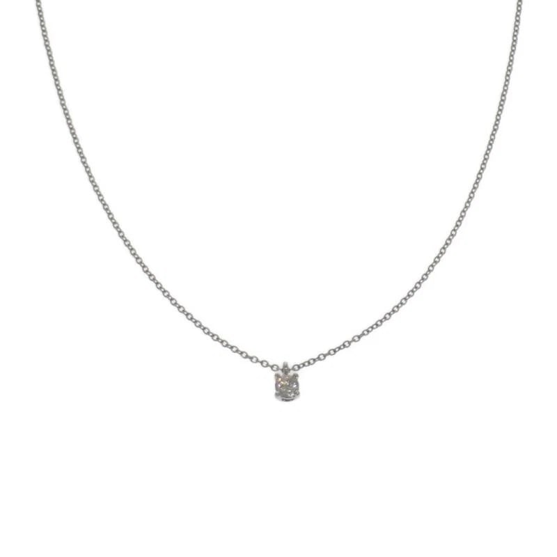 TIFFANY & CO. SOLITAIRE PLATINUM DIAMOND NECKLACE (1 of 9)