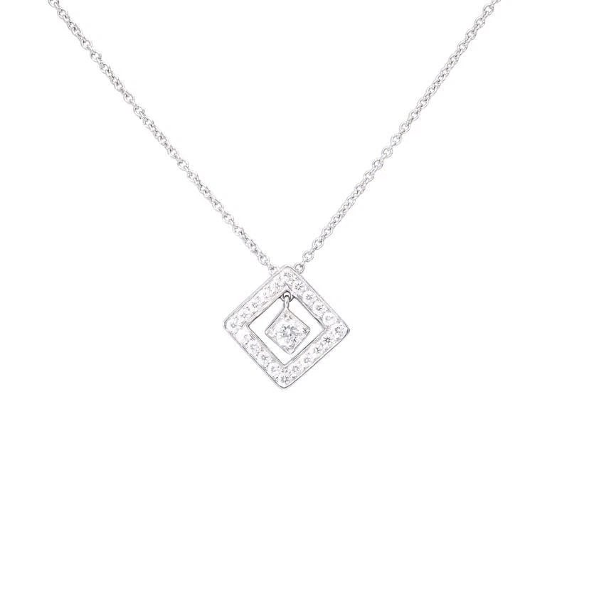 TIFFANY & CO. OPEN SQUARE DIAMOND PT950 NECKLACE (1 of 4)