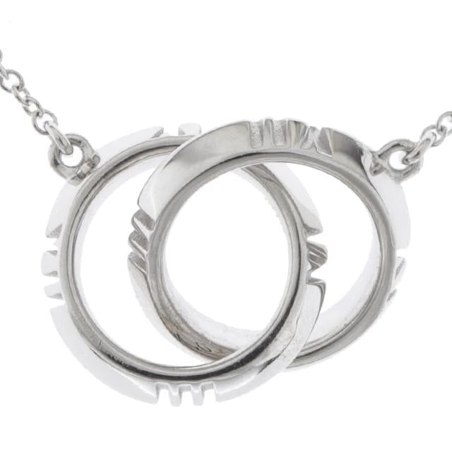 TIFFANY & CO. ATLAS INTERLOCKING K18WG NECKLACE: Tiffany & Co. Atlas Interlocking K18WG Necklace Brand: Tiffany & Co. Type/Style: Necklace Material: Metal Purity K18, Metal White Gold, Main Stone/Creation Natural Color: White Gold Size: Top diam