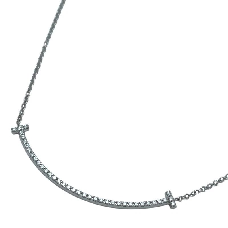 TIFFANY & CO. T SMILE DIAMOND K18WG LADIES NECKLACE (1 of 8)