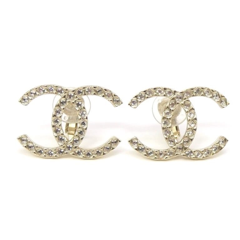 CHANEL COCO MARK RHINESTONE EARRINGS (1 of 7)