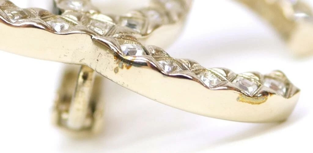 CHANEL COCO MARK RHINESTONE EARRINGS - 6