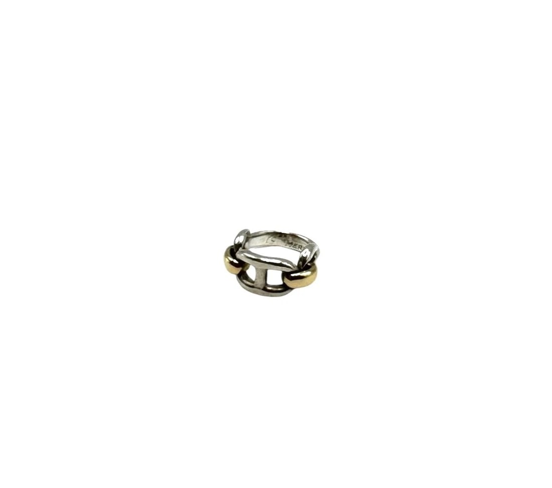 HERMES CHAINE D'ANCRE 1-LINK SILVER GOLD RINGS (1 of 4)