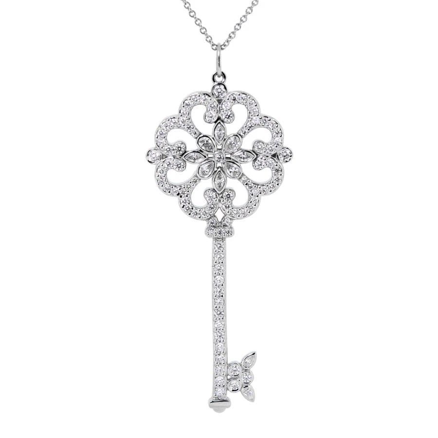 TIFFANY & CO. ENCHANTED PRIMROSE DIAMOND NECKLACE: Tiffany & Co. Enchanted Primrose Diamond Necklace Brand: Tiffany & Co. Type/Style: Necklace Material: Metal Purity Pt950, Metal Platinum, Main Stone/Creation Natural Color: Platinum Size: size Len