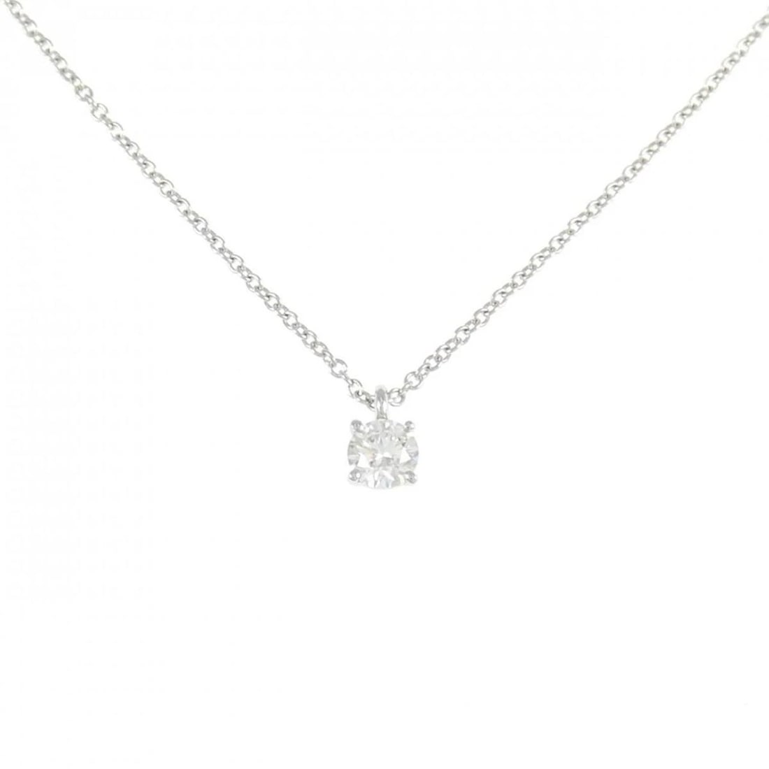 TIFFANY SOLITAIRE NECKLACE PLATINUM 950 DIAMOND (1 of 5)
