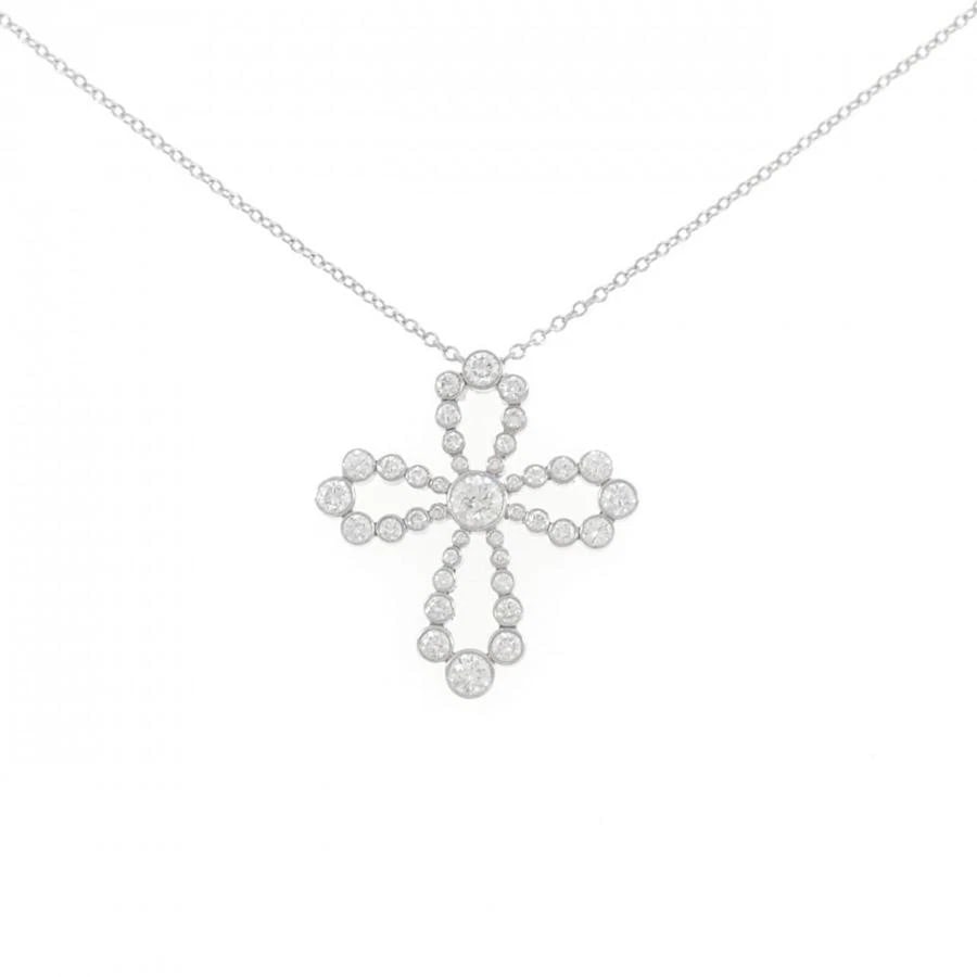 TIFFANY & CO. OPEN LOOP CROSS DIAMOND PT950 NECKLACE (1 of 5)