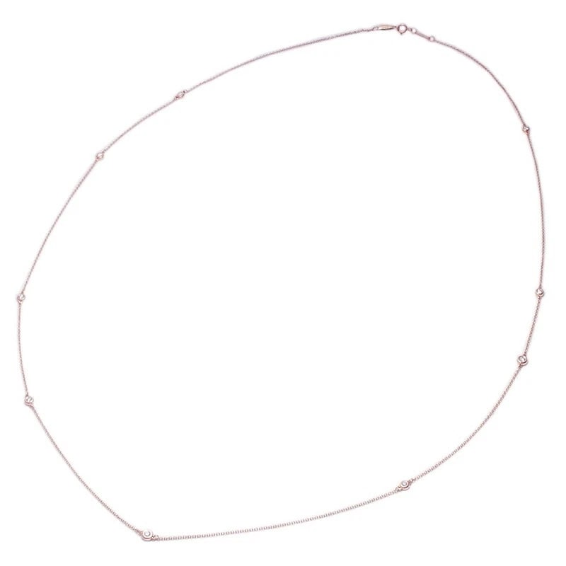 TIFFANY&CO. DIAMOND SPRINKLE NECKLACE K18PG: Tiffany&Co. Diamond Sprinkle Necklace K18PG Brand: Tiffany & Co. Type/Style: Necklace Material: Metal Purity Au750, Metal K18PG, Main Stone/Creation Natural Color: Pink Gold Size: 80cm (including