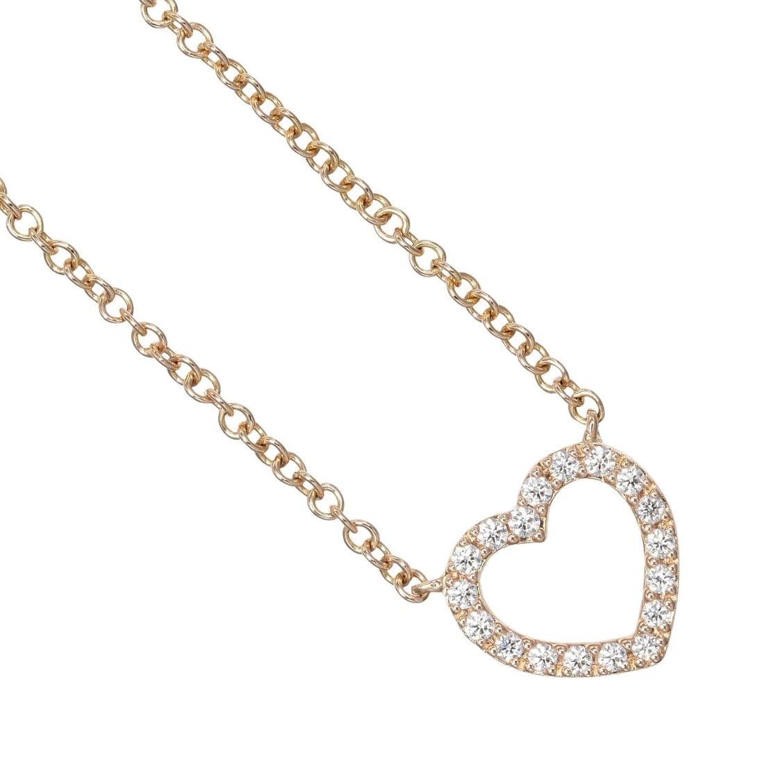 TIFFANY&CO. METRO HEART NECKLACE K18PG PINK GOLD DIAMOND: Tiffany&Co. Metro Heart Necklace K18PG Pink Gold Diamond Brand: TIFFANY & Co. Type/Style: Necklace Material: Metal Purity 750, Metal K18PG Pink Gold, Main Stone/Creation Natural Color: Pink Gold S