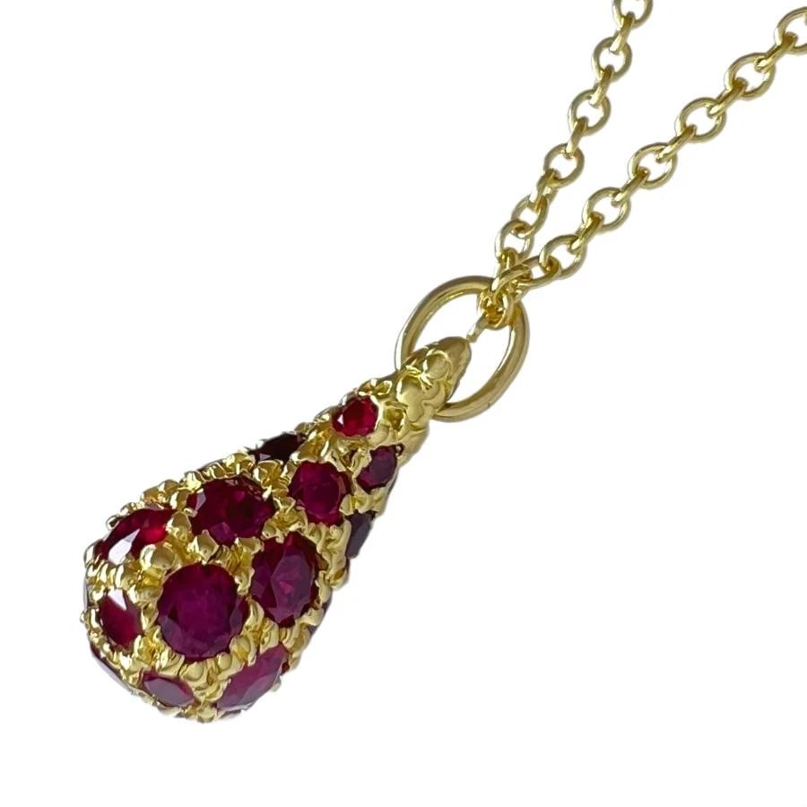 TIFFANY & CO. PERETTI TEARDROP RUBY K18YG NECKLACE (1 of 7)