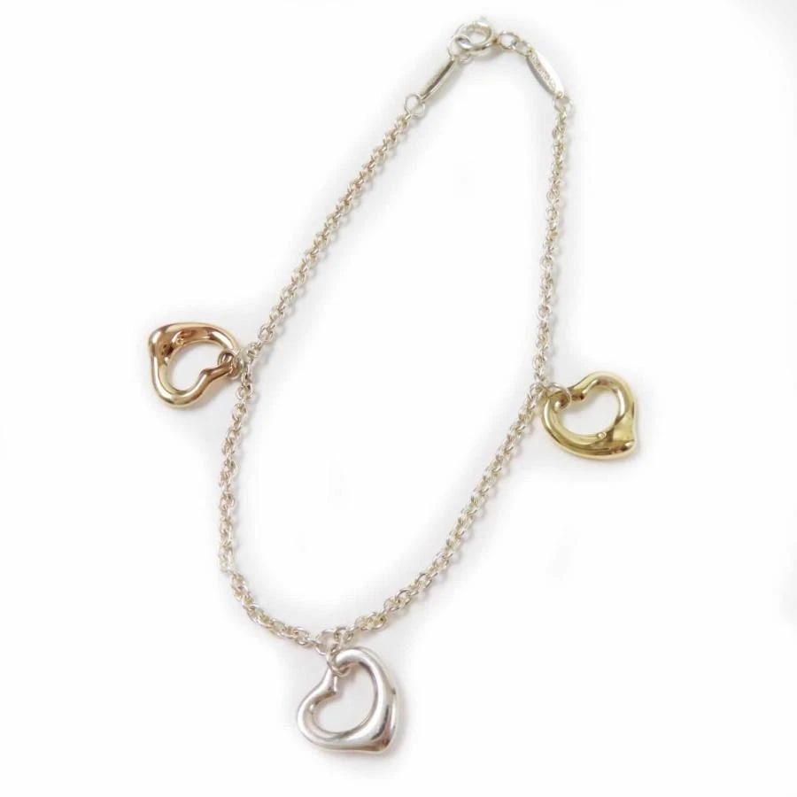 TIFFANY & CO. TRIPLE OPEN HEART 925 750 BRACELET (1 of 7)