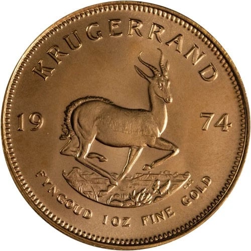 1974 1 OZ SOUTH AFRICAN GOLD KRUGERRAND COIN (1 of 2)