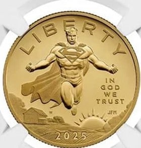 2025 1/2 OZ PROOF DC COMICS SUPERMAN AMERICAN LIBERTY GOLD (1 of 2)