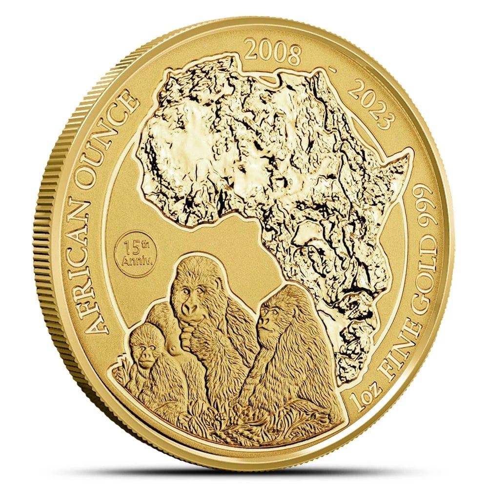 2023 1 OZ RWANDAN GOLD MOUNTAIN GORILLA COIN (1 of 2)