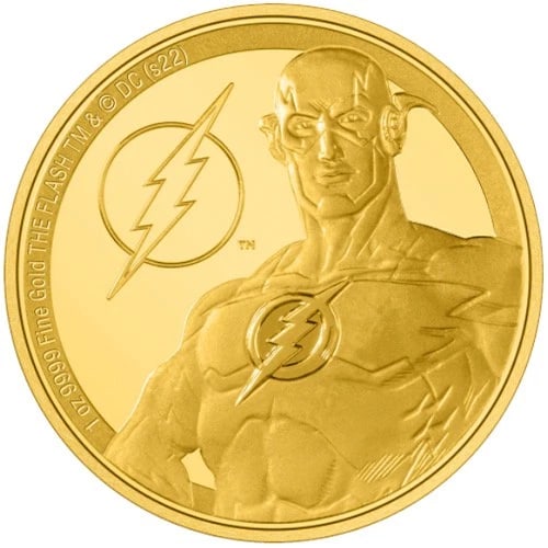 2022 1 OZ PROOF NIUE GOLD CLASSIC SUPERHERO FLASH COIN (1 of 2)