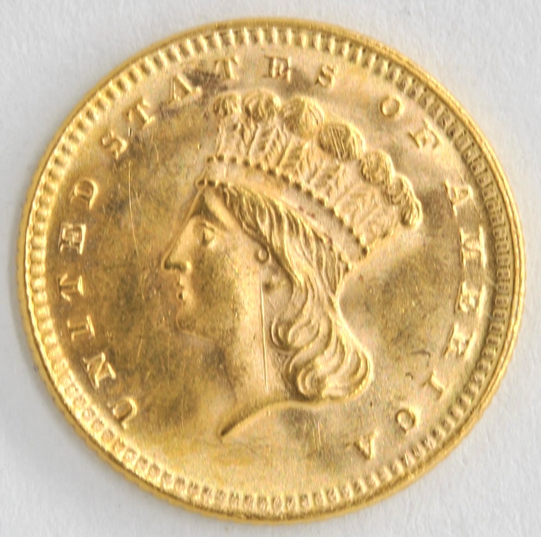 UNITED STATES 1873 $1 DOLLAR LIBERTY HEAD .900 FINE GOLD (1 of 2)