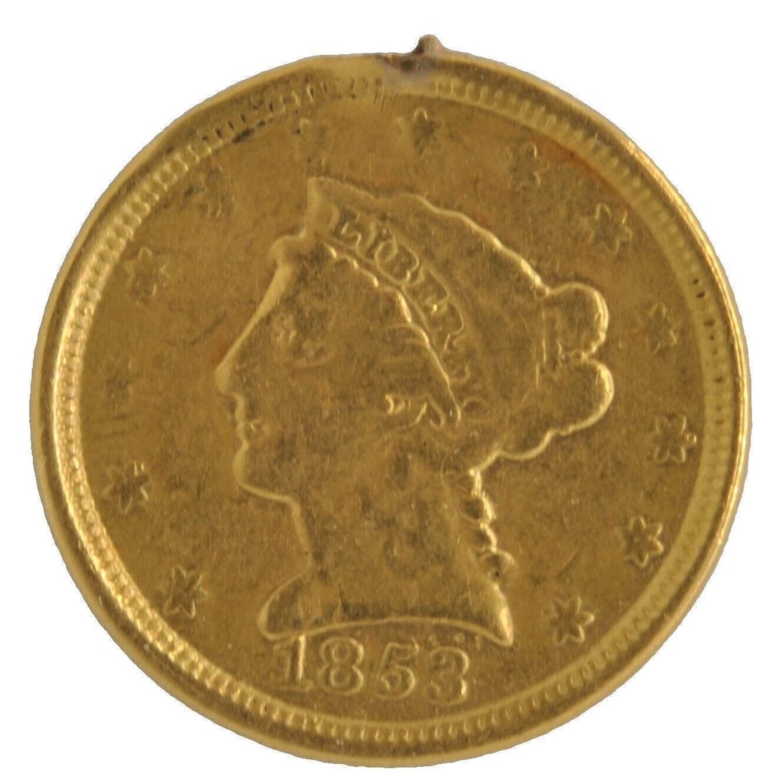 UNITED STATES 1853 LIBERTY HEAD $2.50 .900 FINE GOLD (1 of 2)
