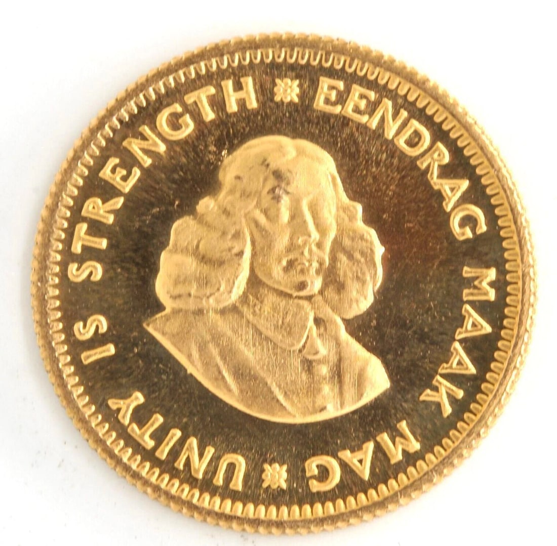 1979 SOUTH AFRICA 1 RAND .917 FINE PROOF FINISH GOLD COIN (1 of 2)