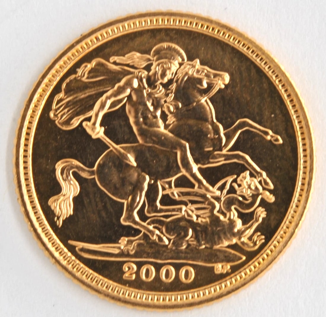 2000 GREAT BRITAIN 1/2 SOVEREIGN .917 FINE GOLD (1 of 2)