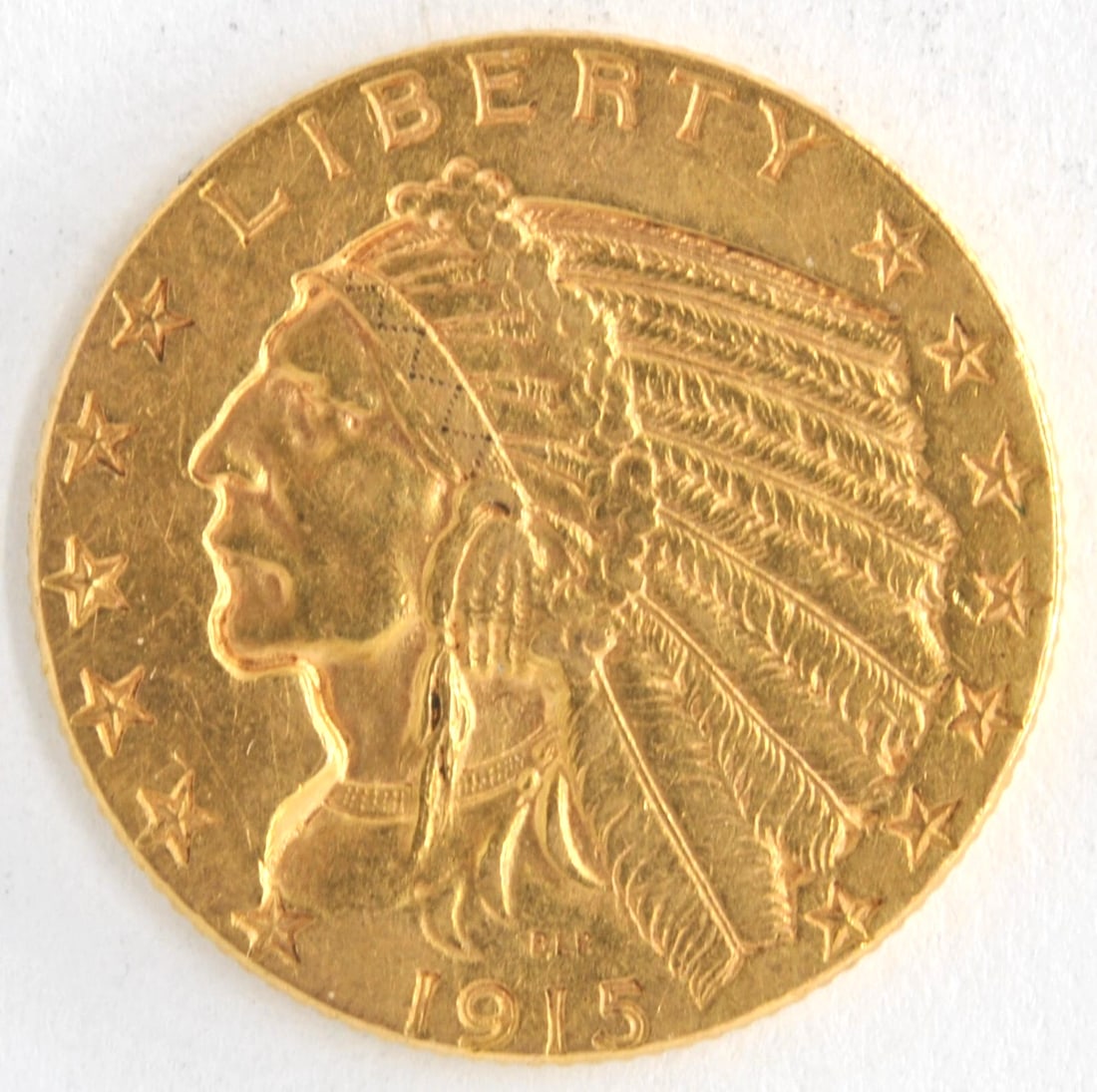 UNITED STATES 1915 $5 INDIAN HEAD .900 FINE GOLD (1 of 2)