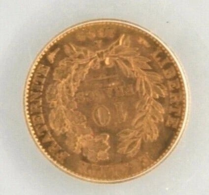 1899 A 10 FRANC FRANCE GOLD COIN KM: 1899 A 10 Franc France Gold Coin KM Brand: None Year: 1899 Denomination: None Fineness: 0.9 Country of Origin: France Accessories: None Accessories Notice: When purchasing pre-owned goods,