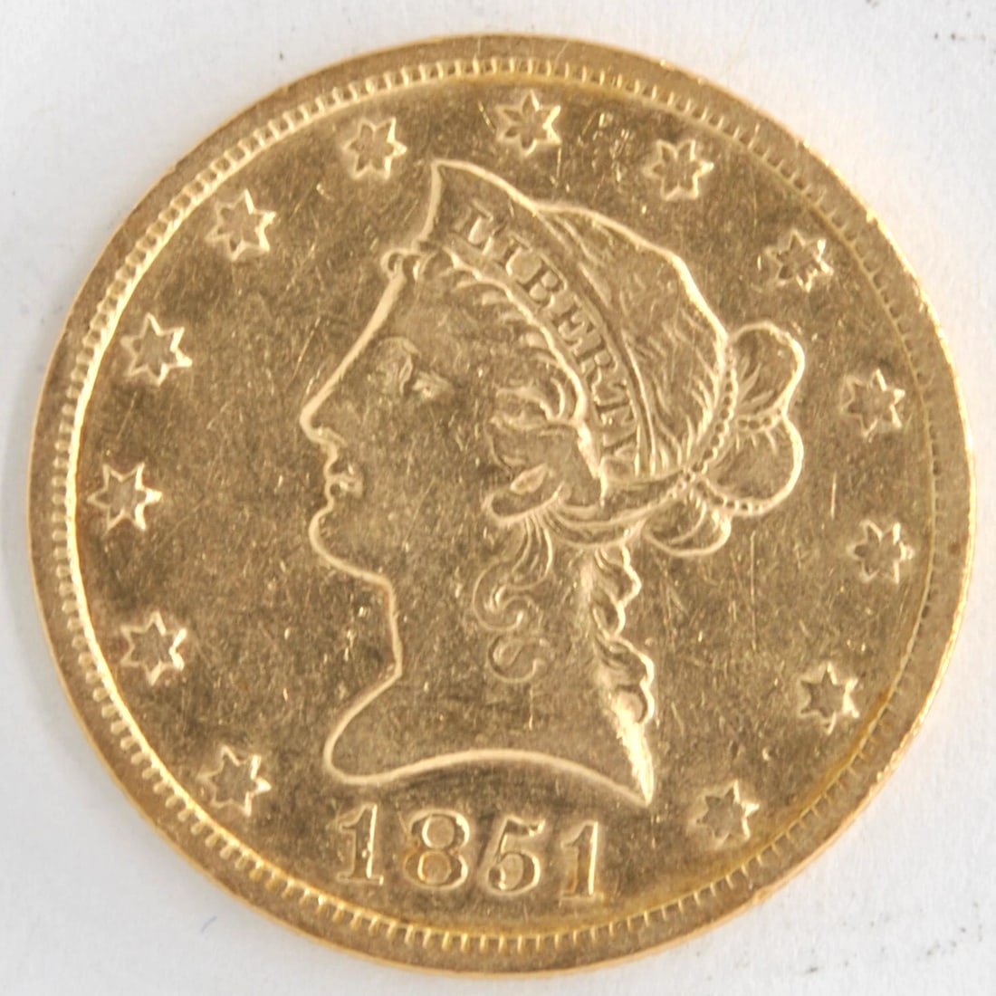 UNITED STATES 1851 $10 LIBERTY HEAD GOLD EAGLE (1 of 2)