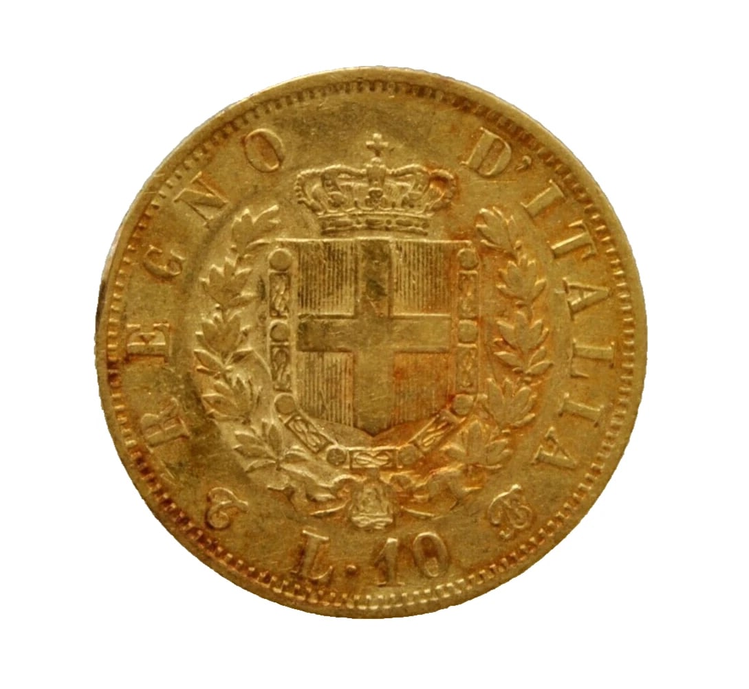 1863 T BN ITALY 10 LIRE GOLD COIN (1 of 2)