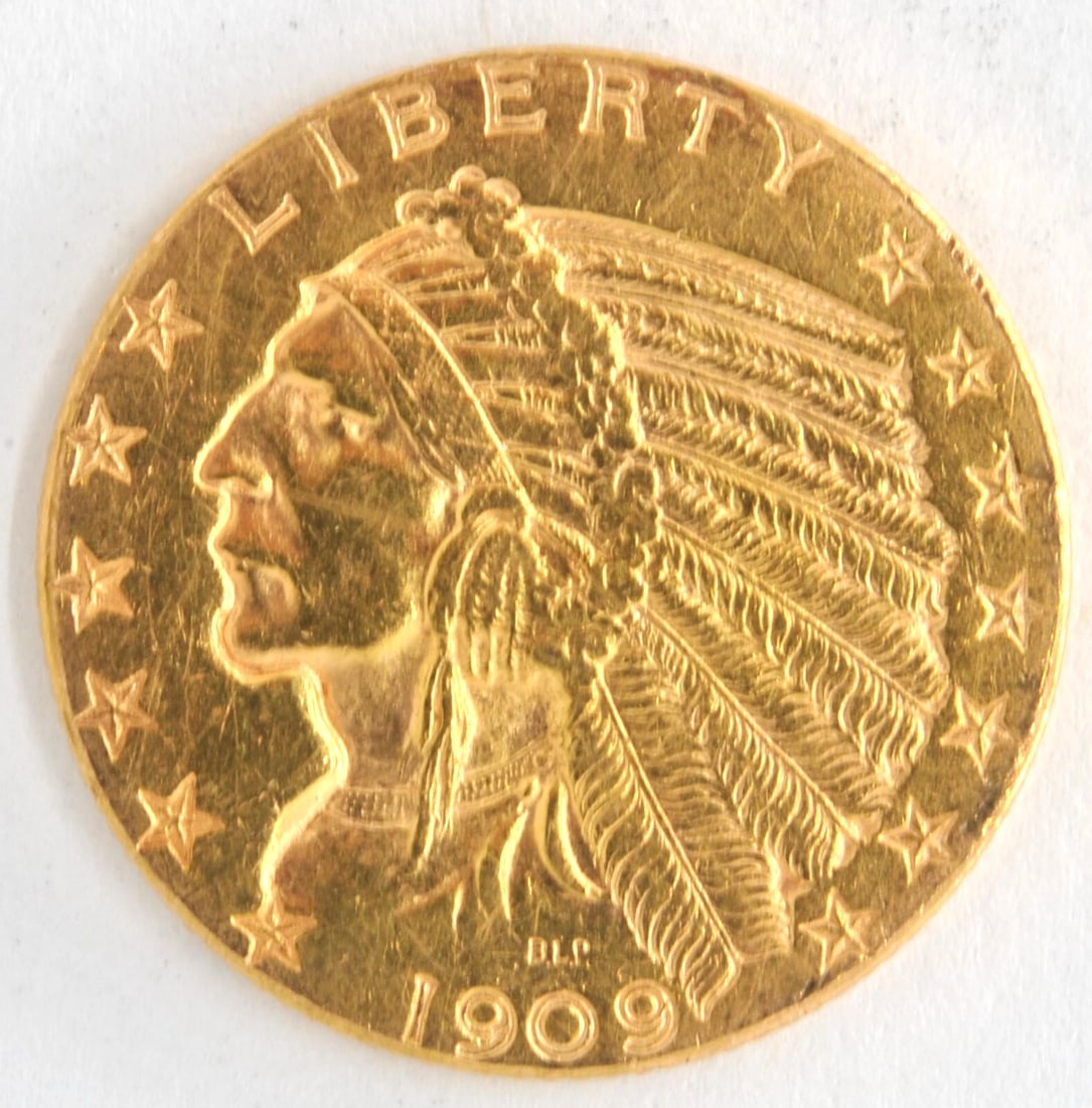 UNITED STATES 1909-D $5 INDIAN HEAD (1 of 2)