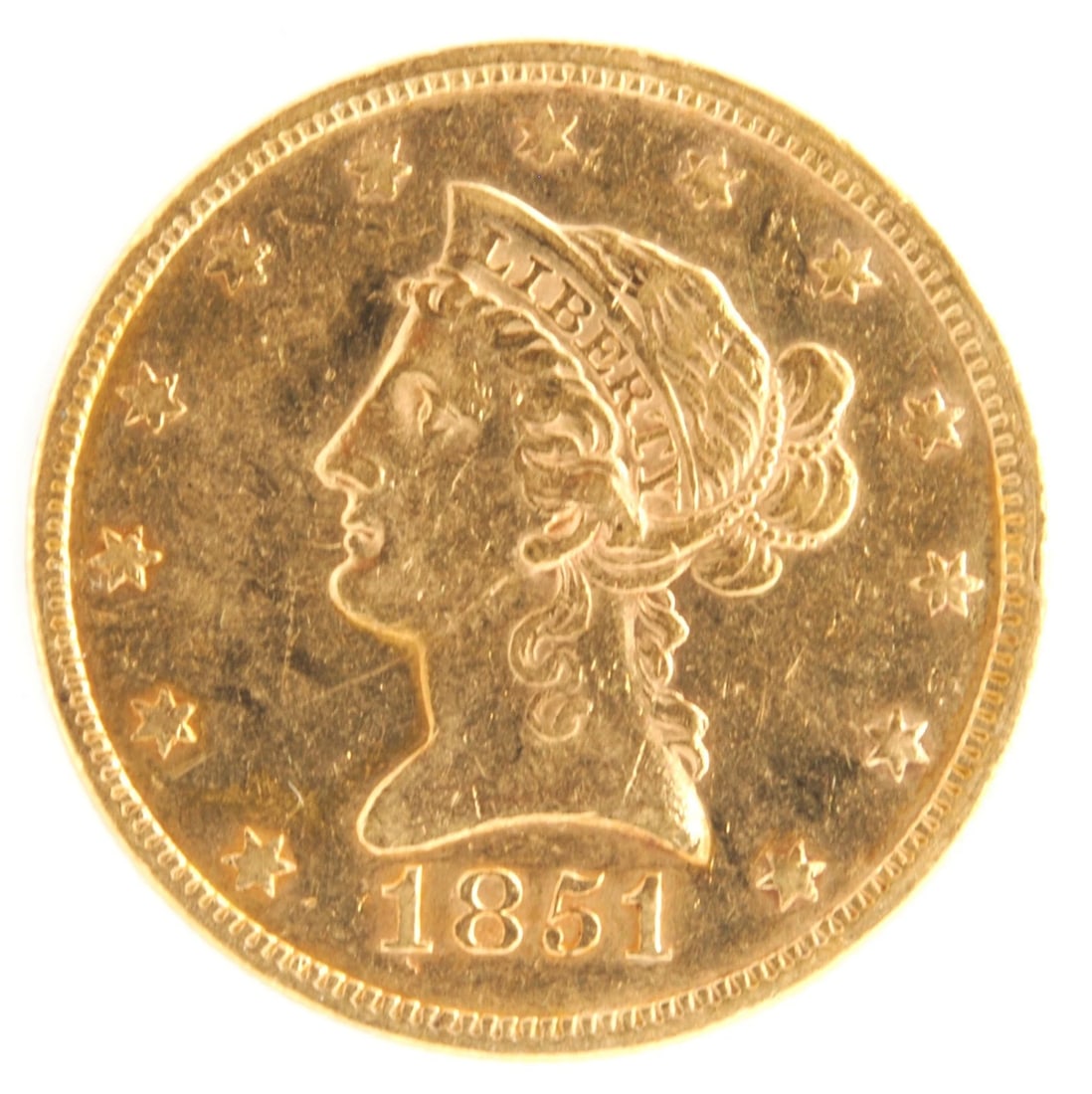 UNITED STATES 1851 $10 LIBERTY HEAD EAGLE (1 of 2)