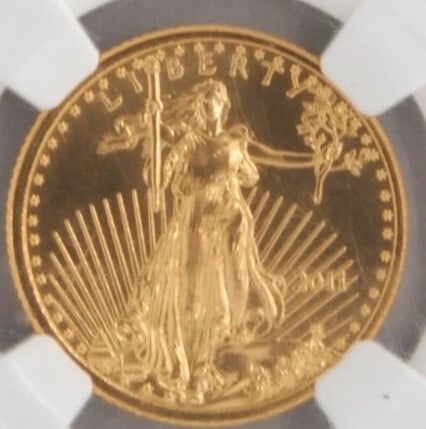 UNITED STATES 2011 $10 AMERICAN GOLD EAGLE: United States 2011 $10 American Gold Eagle Brand: Philadelphia Year: 2011 Denomination: $10 Fineness: 0.9167 Country of Origin: United States Accessories: None Accessories Notice: When pur
