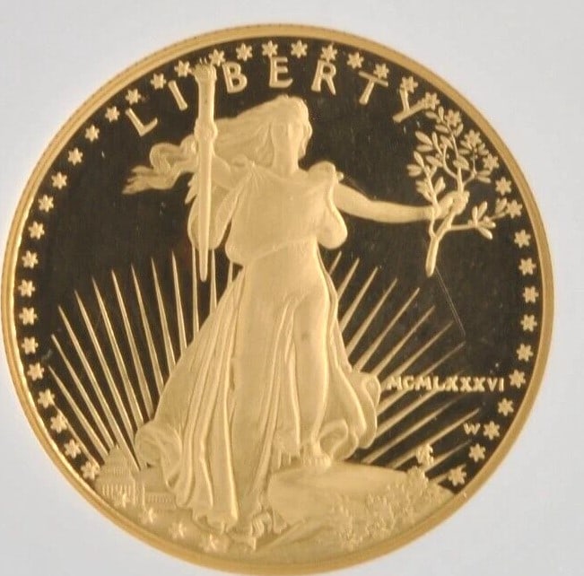 US 1986-W .917 FINE 1 OZ AMERICAN GOLD EAGLE (1 of 2)