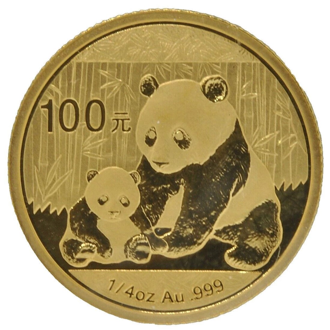 2012 CHINESE CHINA PANDA .999 1/4 OZ FINE GOLD ROUND COIN (1 of 2)