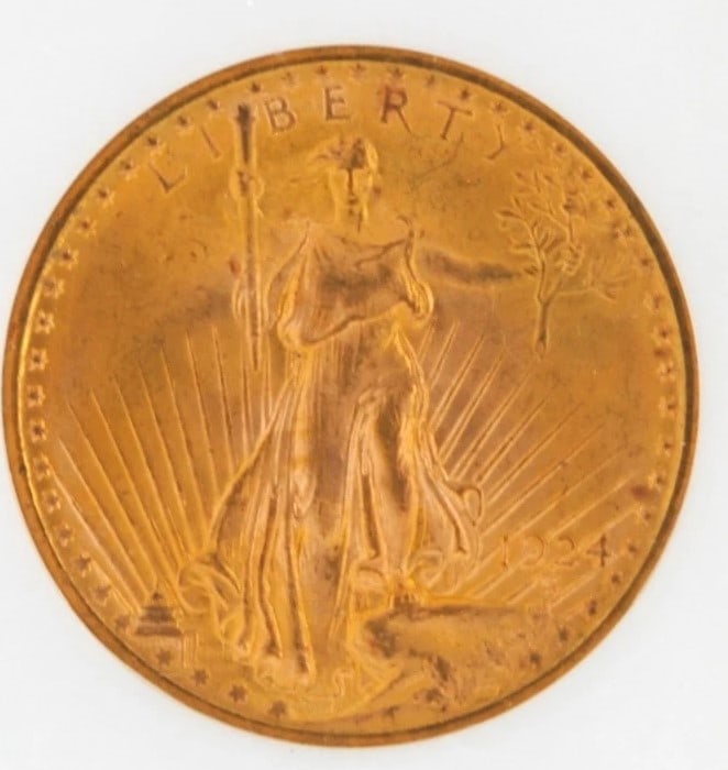 UNITED STATES 1924 $20 ST. GAUDENS DOUBLE EAGLE .900 FINE GOLD COIN (1 of 4)