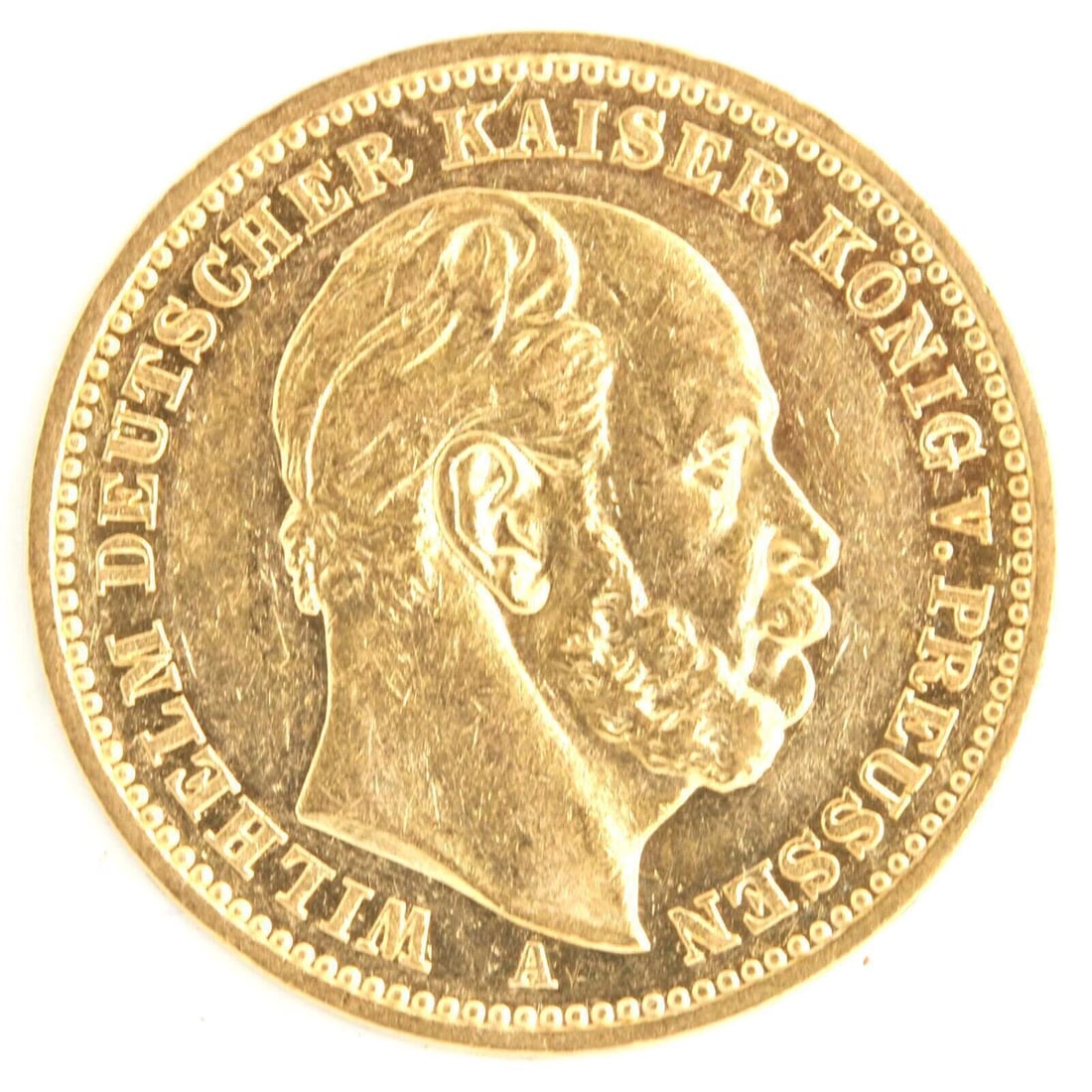 1884-A GERMAN STATES PRUSSIA WILHELM I 20 MARK .900 FINE GOLD COIN (1 of 2)